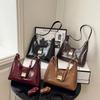 Niche High-end Women's Bag Fashion PU Shoulder Messenger Bag Light Luxury Solid Color Commuter Armpit Bag