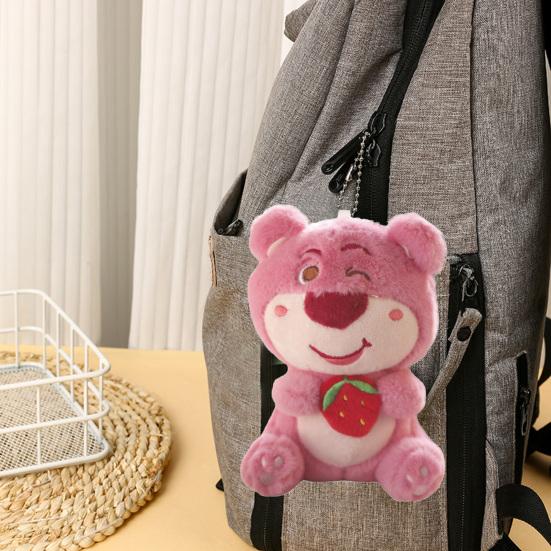 15cm Soft Bear Keychain Pink Color Cute Stuffed Animal Toy Plush Doll Bag Ornament