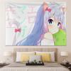 Anime Tapestry Kawaii Beautiful Girl Literature Room Decoration Wall Hanging Pink Tapestry Teen Room Background Wall Tapestry