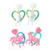 Stylish Acrylic Heart Horse Drop Earrings Charming Acrylic Horse Heart Earring Charm Fashionable Dangle Ear Studs Jewely