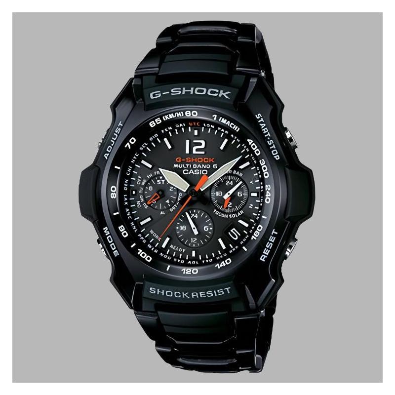 Casio G-SHOCK Serie wasserdicht photodynamisches Solar-Quarzwerk Edelstahlarmband Japanische und Koreanische Uhr Herrenuhr schwarzes Zifferblatt GW-2000BD-1A