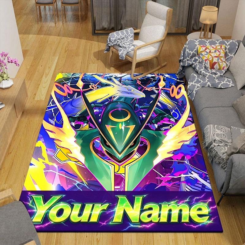 Custom 1Pc Custom Mecha Dragon Anime Flannel Personalized Rug Non Slip Floor Mat Soft Carpet for Living  Bedroom Office Home Decor Gift