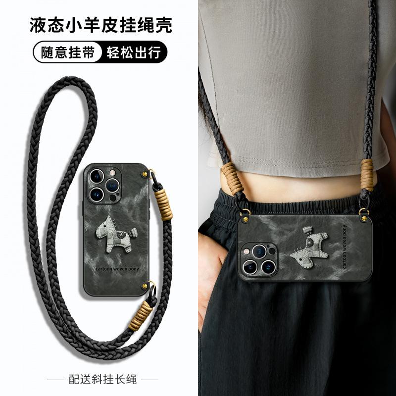 Applicable to Apple 11promax mobile phone case, new iPhone11pro super fire 11 case 11pro messenger lanyard