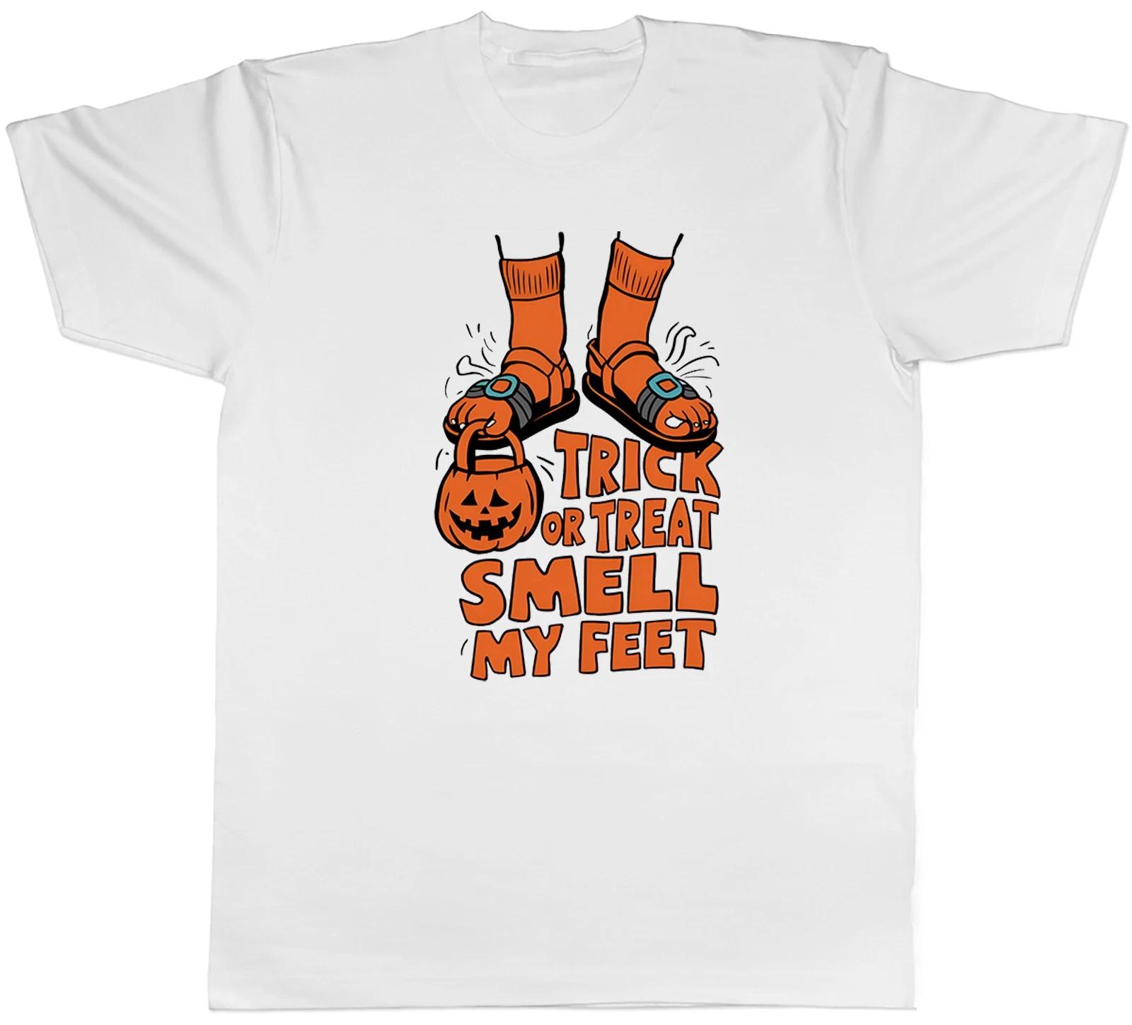 Trick or Treat Smell my Feet Mens T-Shirt Funny Halloween Outfit Tee Gift XXXL