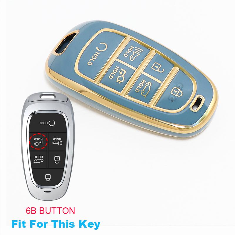 6 Button Tpu For Hyundai Atos Solaris Prime Nexo Sonata Staria Ioniq Palisade Tucson Santa Fe Car Key Case Cover Fob Accessories