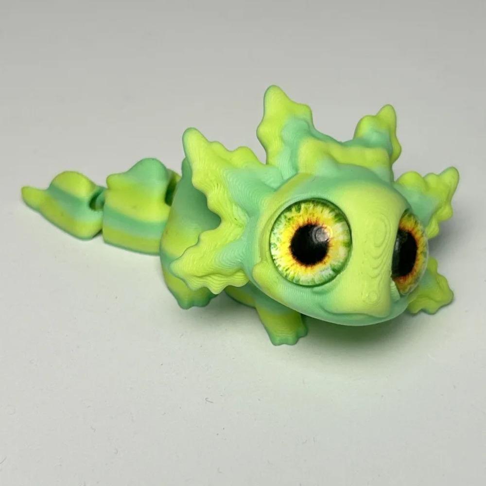 3D Printing Salamander Figures Multi-joint Movable Simulation Eyes for Home Accessories Kids Gift Living Room Decoration