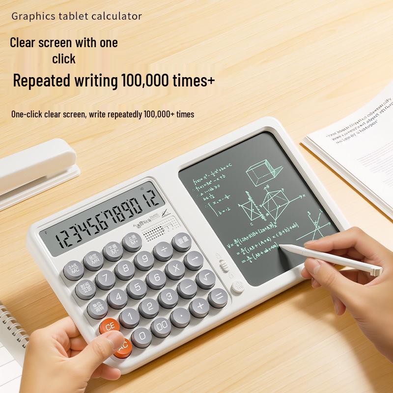 Voice-Activated Handwriting Tablet: Multifunction Desktop Calculator & Memo Pad with Large Screen