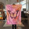 Flower Butterfly  Print Flannel Blanket, High quality Comfortable for All Seasons, Home Decor, Warmth and Comfort