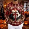 Men's Halloween Print Neck Long Sleeve T-Shirt