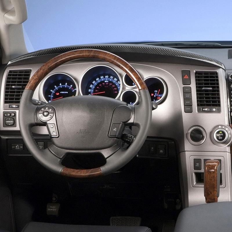 Carbon Fiber Car Accessories Dashboard Strip Modified Interior Trim Cover Soft Sticker For Toyota Tundra Sequoia 2007-2013