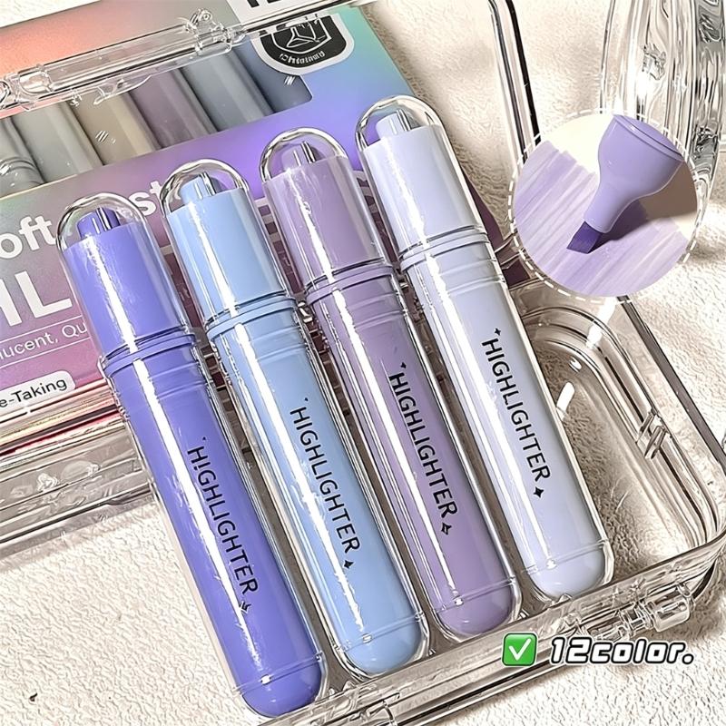 Soft Pastels Highlighter Markers, Chisels Tip Quick Dry Ink for Study Note Journaling and Clean Paper Page Marking