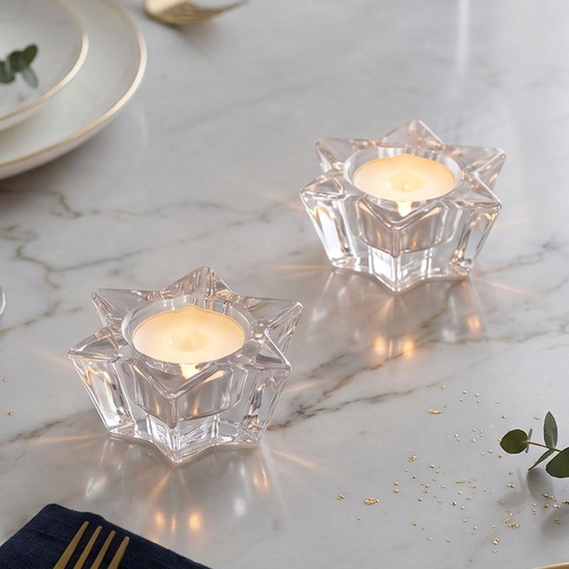 Tealight Candle Holders Candlestick Clear Glass Candle Stand Small Glass Votive Candle Holders with Textured for Shelf Use and Home Room Accent Use