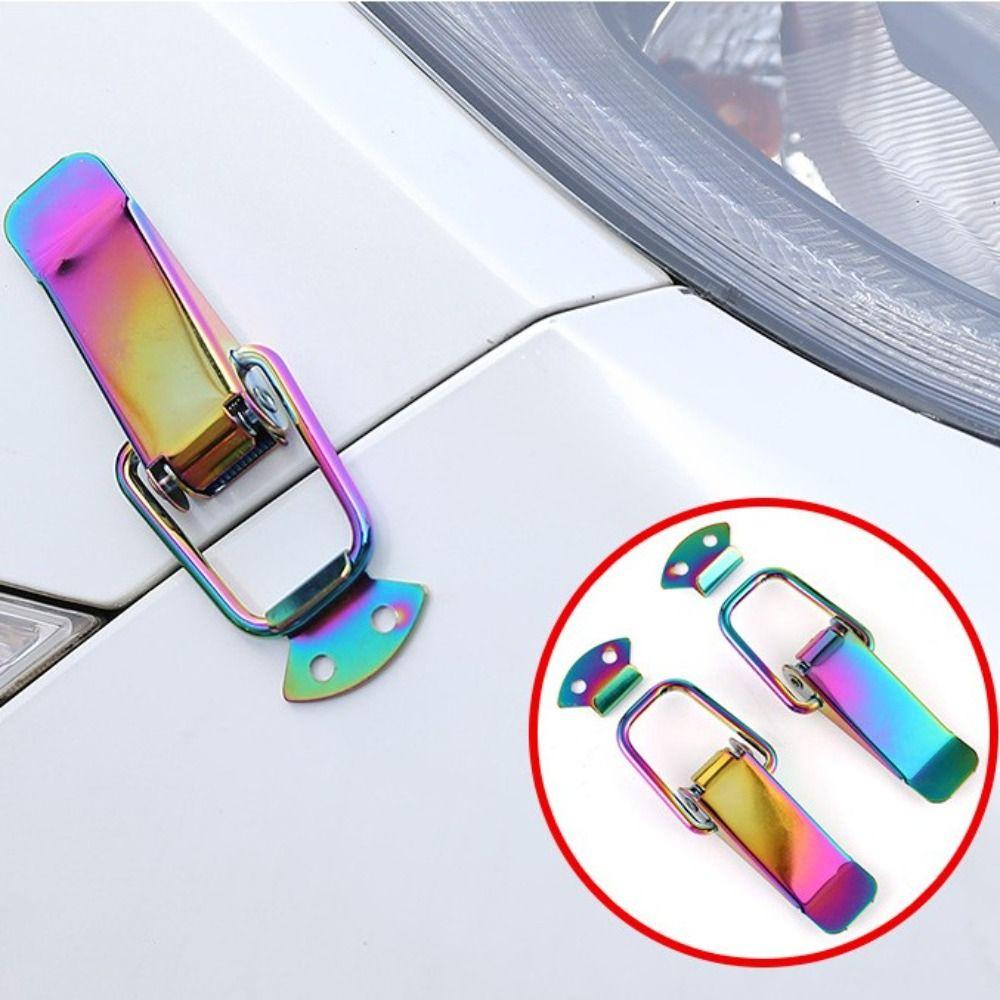 2 Pcs Latch Pins Car Bumper Pull Hooks Multi-color Universal Car Connecting Locks Metal Bumper Quick Release Hook Car