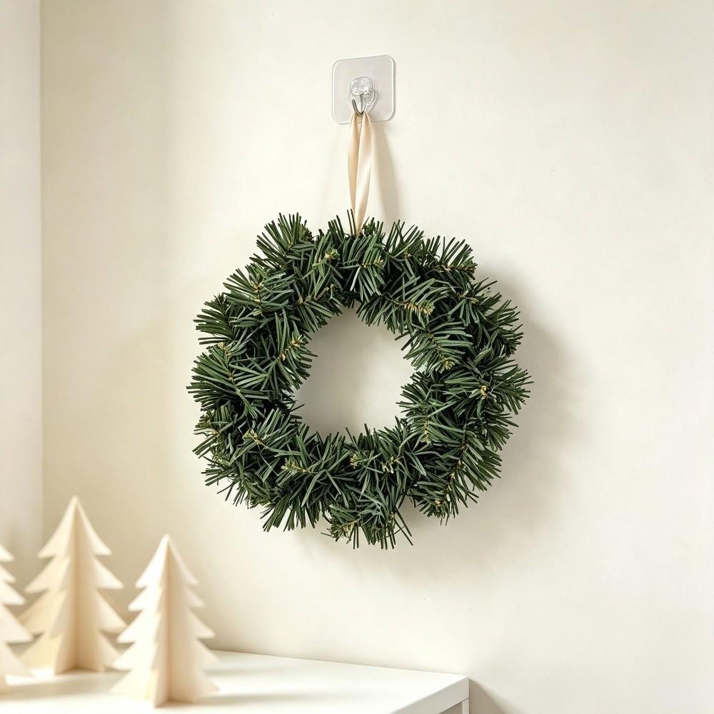 Green Artificial Green Pine Wreath Realistic Christmas Door Wreath Hotel Use