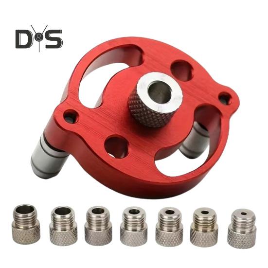 

Инструмент для позиционирования сверла по дереву, локатор с втулками для сверла, простой в использовании многофункциональный набор для вертикального сверления карманных отверстий своими руками красный