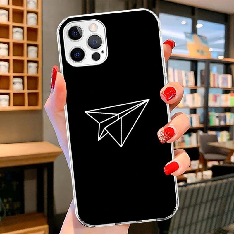 Paper Plane Airplane Fly Cover Phone Case For iPhone 16 17 Air 15 14 Pro Max 16E Phone Case 13 Mini 12 11 7 SE 8 Print Pattern F
