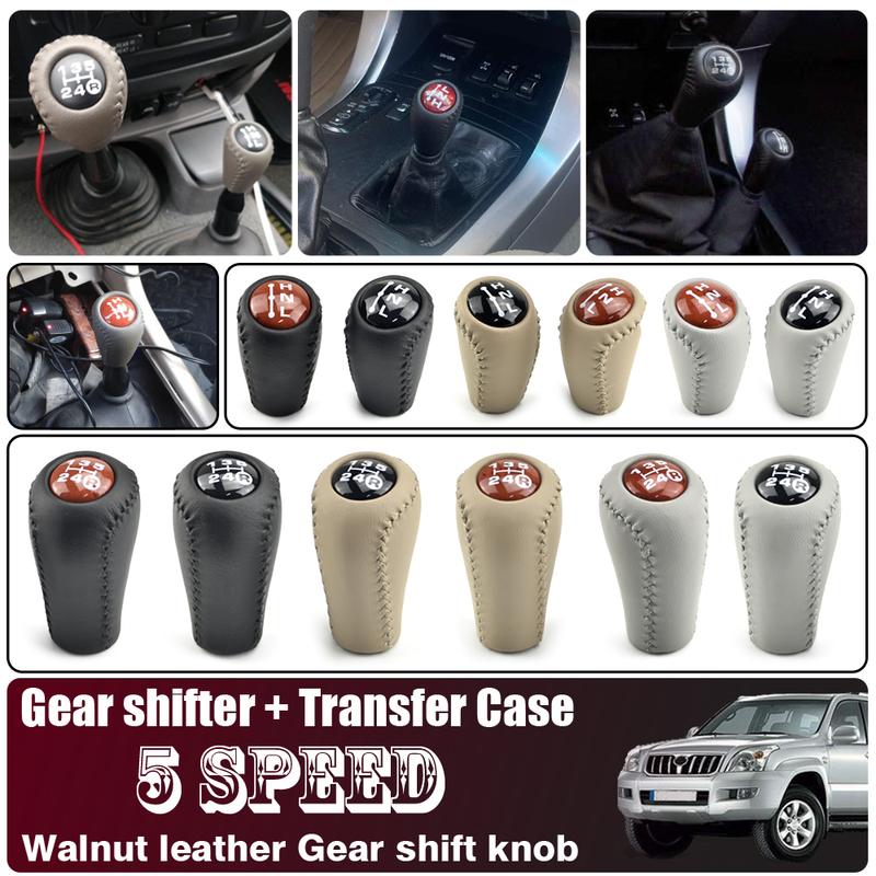 Für Toyota Prado LC120 Land Cruiser Prado 03-09 ABS+Leder Auto Styling 5-Gang Schaltgetriebe+Verteilergetriebe Schaltknauf