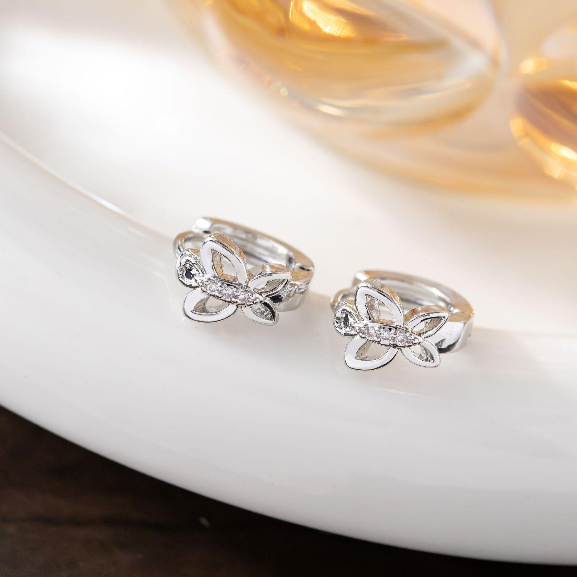 Korean Style Cute Hollow Butterfly Earrings for Women - Simple, Sweet, and Fresh Academic Design
