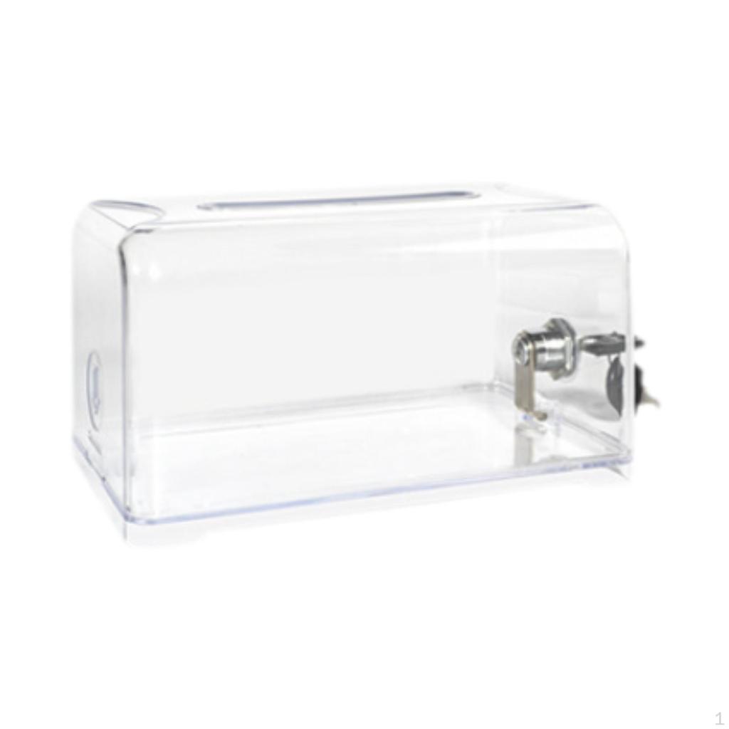 Acrylic Business Card Holder Storage Jar Clear Money Box Raffle Ticket for
