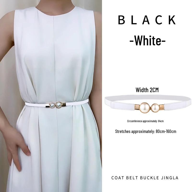 

Новый женский эластичный ретро пояс на талию с жемчугом - Универсальный и декоративный