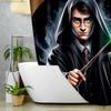 Shower Curtain Featuring a Magical Wizard Design from Warner Bros., Perfect for Bathroom Decor. A Distinctive Gift Idea for Va