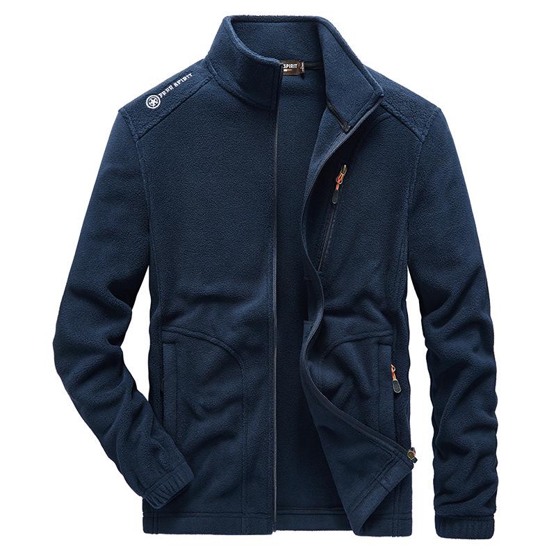 Men's Double-Sided Polar Fleece Jacket: Warm Cardigan for Students, Outdoor Sports & Casual Wear
