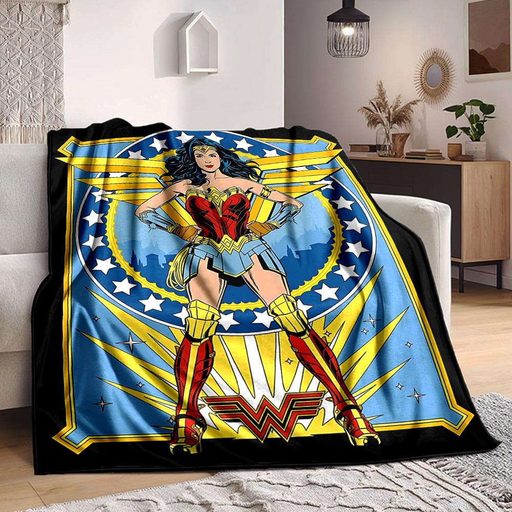 1 unidad Manta de Wonder Woman Fibra de Poliéster, Comodidad para Todas las Estaciones para Sofá, Cama, Oficina, Coche, Camping Decoración del Hogar y Regalo Ideal, Comodidad de Oficina