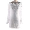 Damen-Hüftkleid, One-Shoulder-Spitze, langärmelig, Midikleid, Partykleidung, modische Damenbekleidung