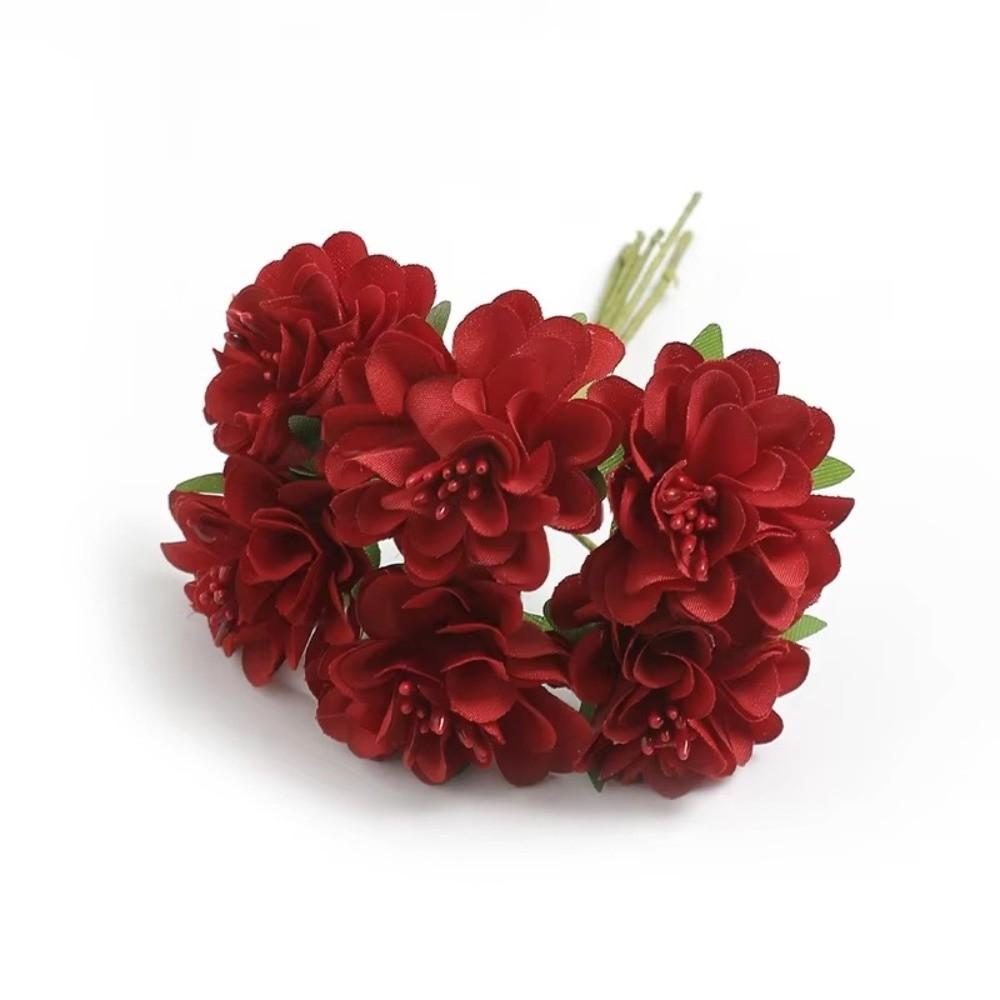 6 Heads Artificial Carnation Bouquet Silk Small Bundle Simulation Flowers Soft DIY Floral Materials Artificial Flowers