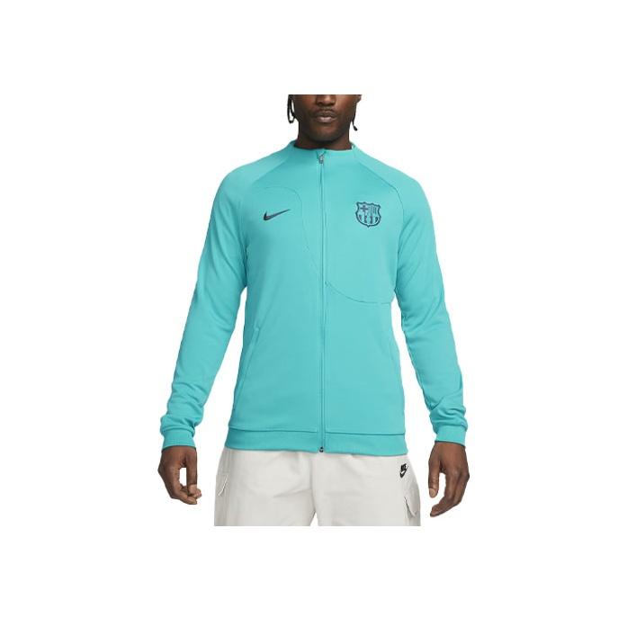 Nike SS23 Embroidered Logo Football Knit Long Sleeve Jacket Men Tops Thunder-Blue DX8470-300