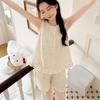 Pure Cotton Double-layer Yarn Pajamas Women's Summer New Vest Trousers Cotton Yarn Can Be Worn Outside Loungewear Two-piece Set