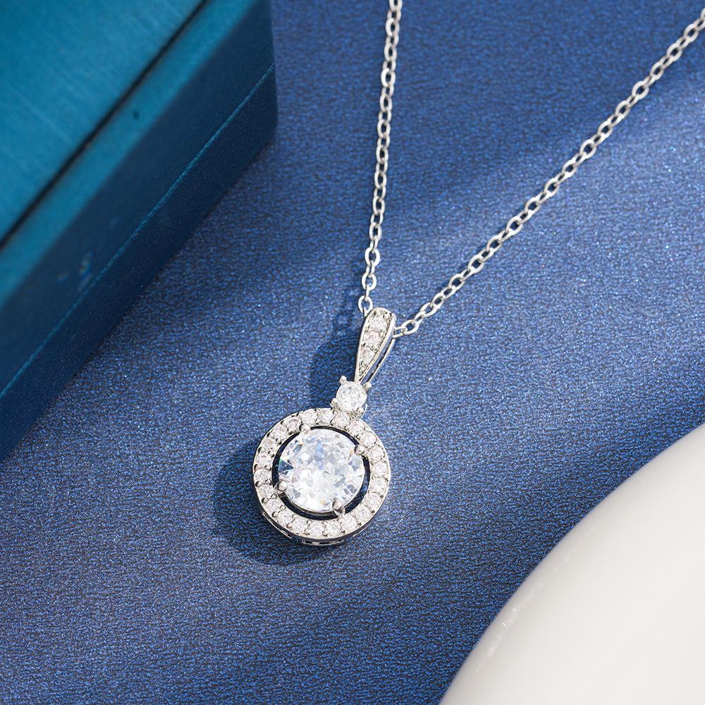 Women s Sunflower Zircon Pendant Necklace, Purple Titanium Steel, Trendy Design