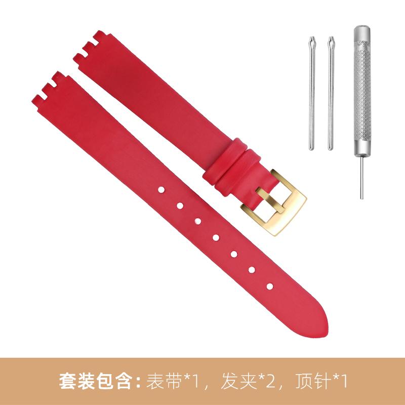 New Black Red white pink blue brown Watchband For SWATCH Genuine leather Watch band 12mm cowhide Wrist strap accessories women