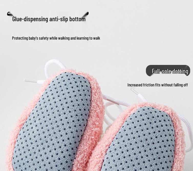 Chaussons Chauds en Polaire d'Agneau pour Bébé - Antidérapants, Épaissis pour l'Automne/Hiver