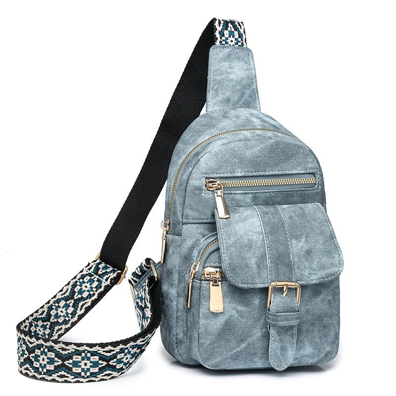 

Сумка-брим для женщин Простая и модная Нагрудная сумка из стираной кожи Повседневная сумка кроссбоди для шопинга Уличная трендовая наплечная сумка