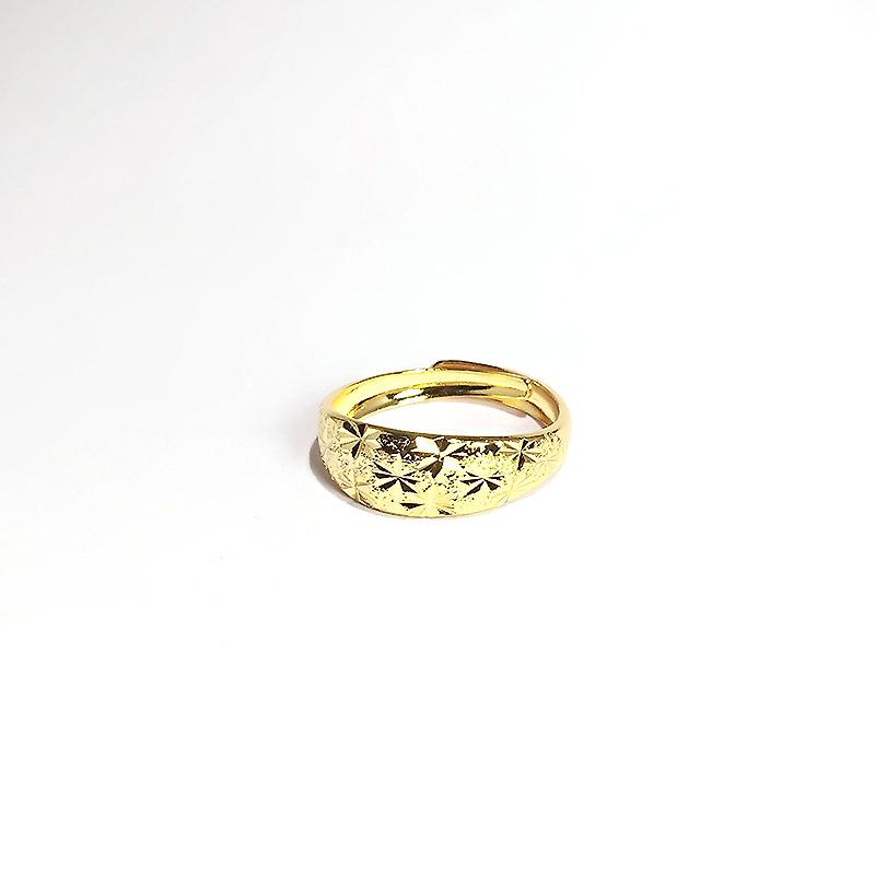 Malaysia Vietnam Sand Gold Ring Men And Women Gold-Plated Gypsy Stars Open Sand Surface Couple Ring