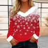Jersey de Navidad con Estampado para Mujer 2025, Cuello Asimétrico, Manga Larga