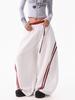 Women's Hip Hop Color Block Striped Sweatpants - Double Waistband, Baggy Fit for Spring/Autumn