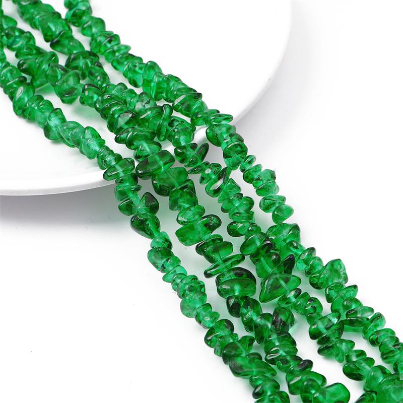 

200 шт. хрустальные стеклянные бусины нерегулярные прозрачные цветные бусины из щебня для самостоятельного изготовления ожерелья, браслета и ювелирных изделий глубокий/зелёный