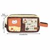 Durable Pudding Kitten Pencil Case Zipper Portable Pencil Pouch Large Capacity Pen Bag Students