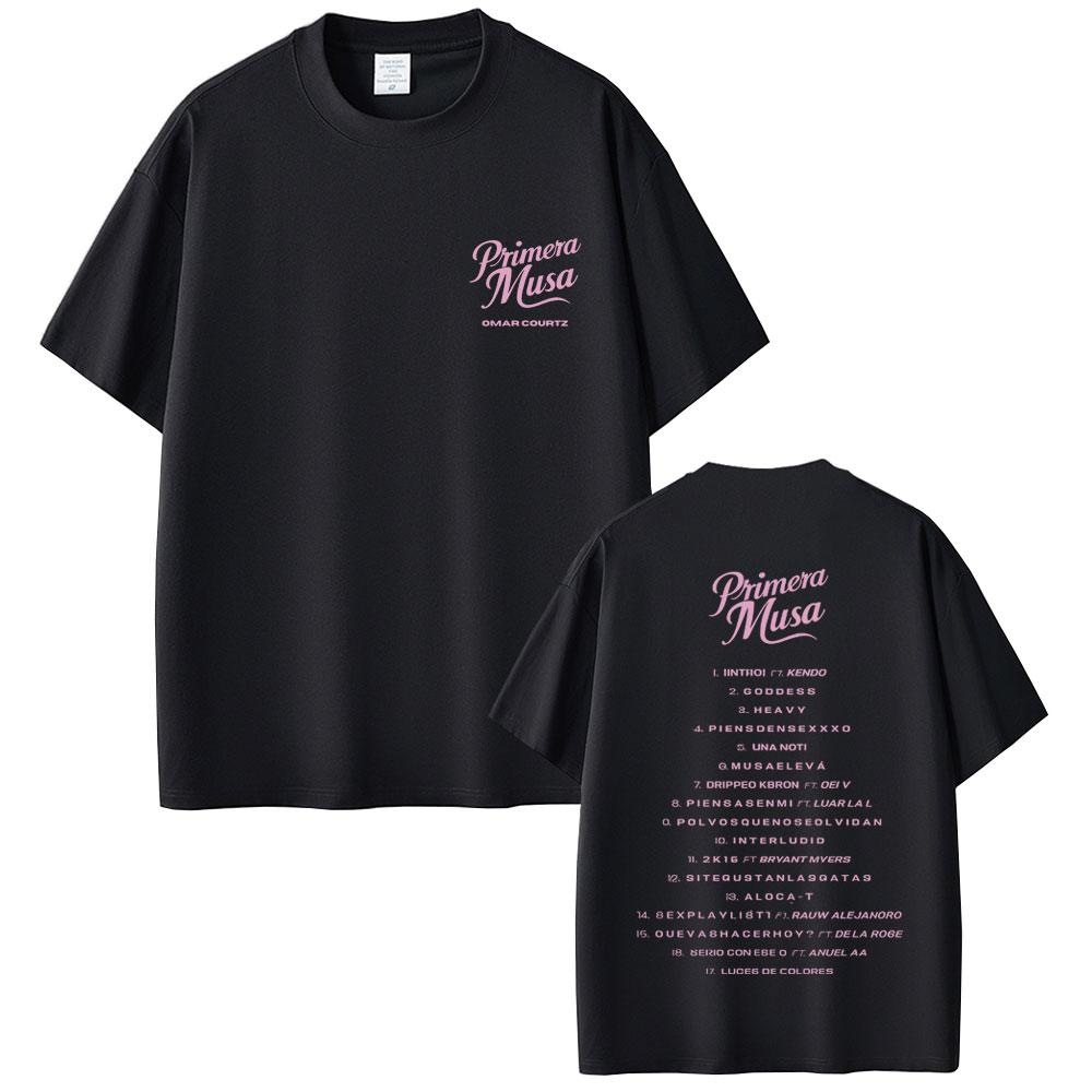 Rapper Omar Courtz Primera Musa Music Album Logo T Shirt Men Women Fashion Hip Hop Tshirt Unisex Casual Cotton Vintage Tshirts