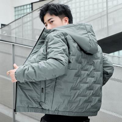 Herrenjacke Herbst und Winter Neu Herren Baumwollgepolsterte Kleidung Koreanische Version Trendige Kurze Baumwollgepolsterte Jacke Verdickte Imitatseide Baumwolle