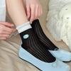 Women's Mid-Calf Japanese Cartoon Embroidery Socks, Spring/Autumn Style, Perfect Pair with Birkenstocks