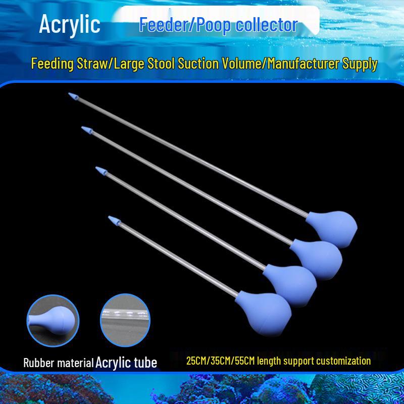

Acrylic Aquarium Feeding Tube with Soft Silicone Suction Head, 35-55CM 20CM Feeding Tube