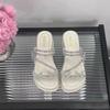 Fashion Outdoor Fashion Slippers 2025 Summer Concise New Women’s Thick Sole Crystal Butterfly Sandals Round Toe for Beach Shoes Female