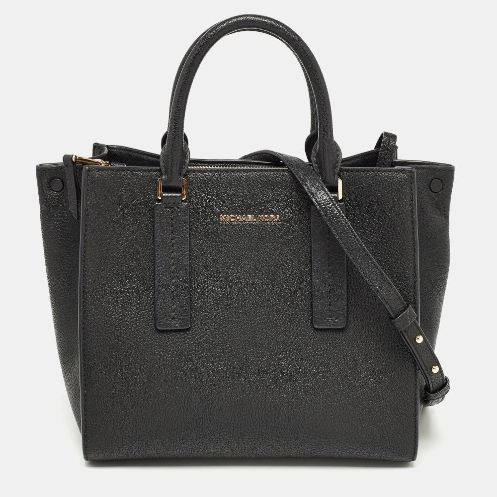 

Кожаная сумка-портфель Michael Kors Medium Alessa черный