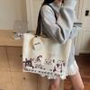 Casual Large Capacity Canvas Bag Women's 2025 Autumn New Light Commuter Shoulder Bag Graffiti Handbag Tote Bag