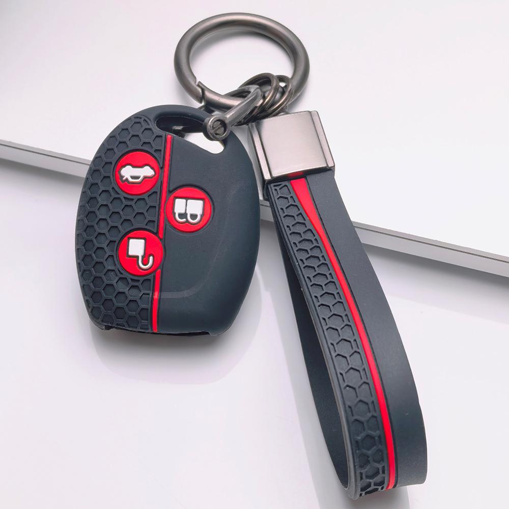 Key Fob Cover for Ford Focus C-Max Mondeo Fiesta MK3 MK4 MK5 MK7 with Keychain Anti-Scratch Surface Shockproof Structure Soft Grip Texture