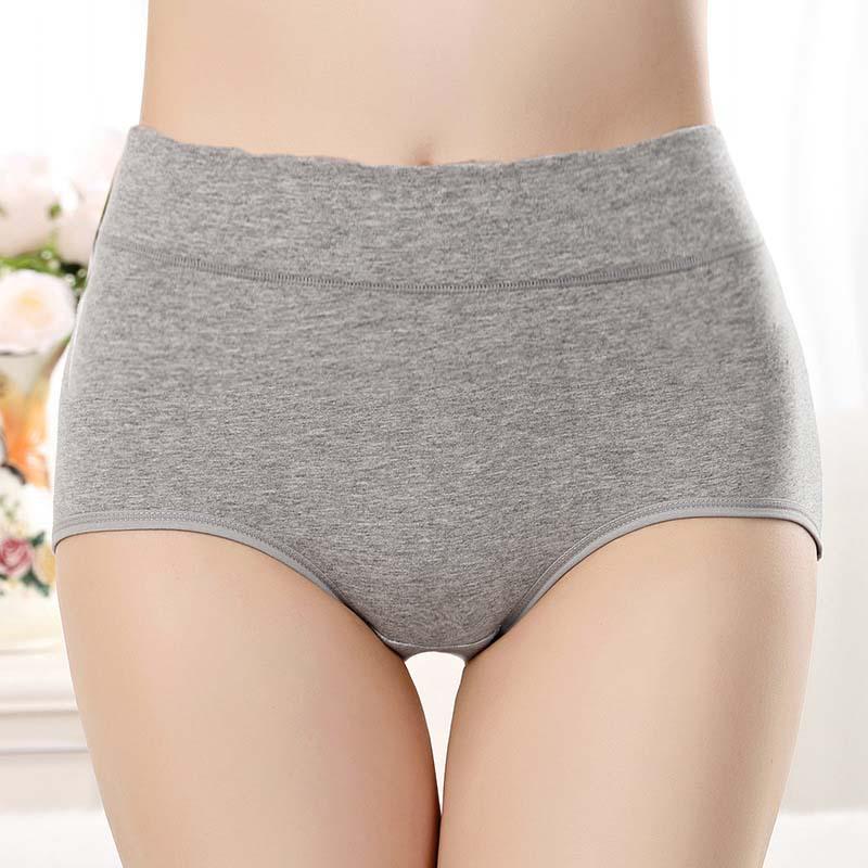 Plus Size Cotton Mid-High Waist Tummy Control Panties for Women (200-230 Lbs)