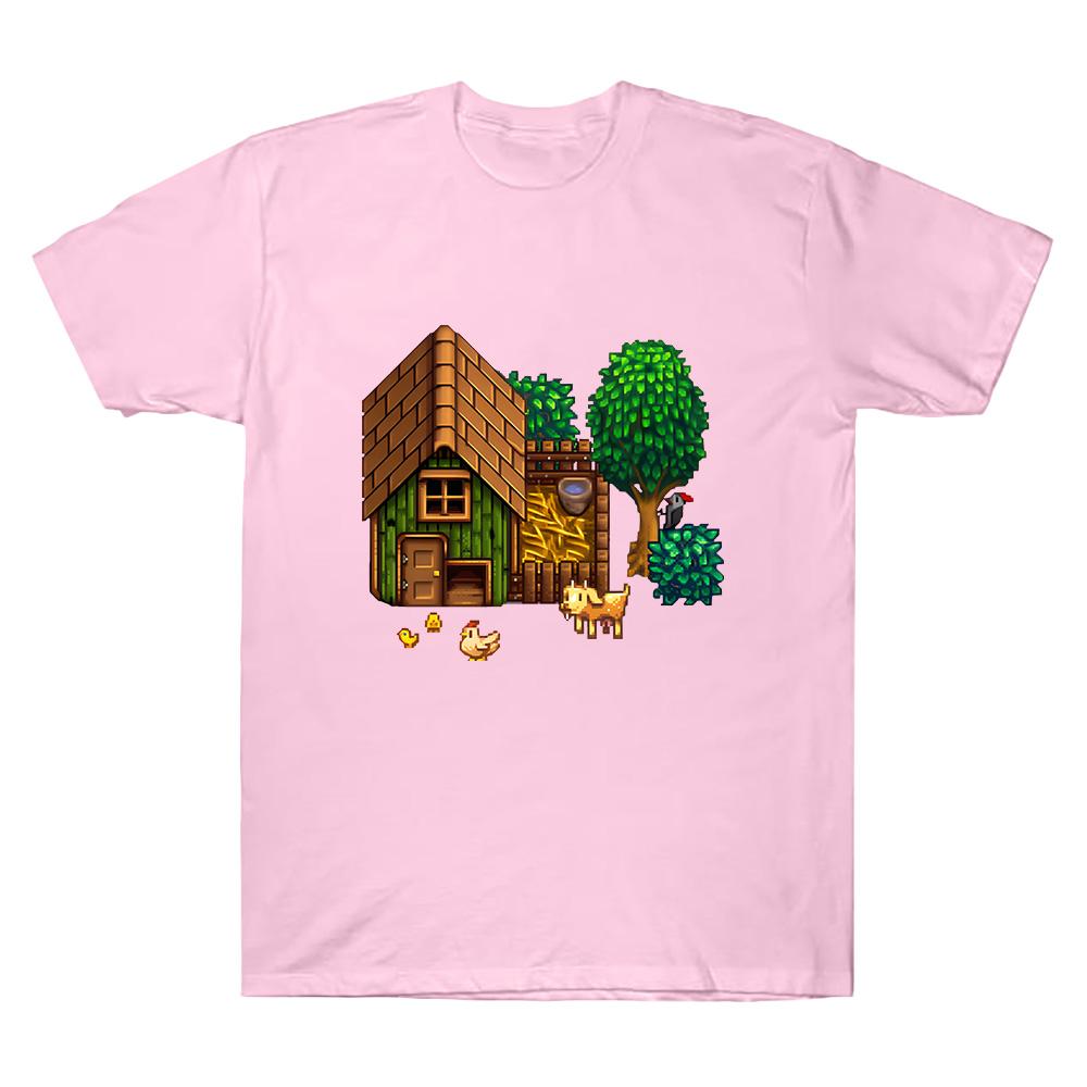 2026 SpringSummer Star Lush Grain Story Chicken Coop Fun Game Fashion Print Harajuku Pixel Blocks Mens and Womens TShirts